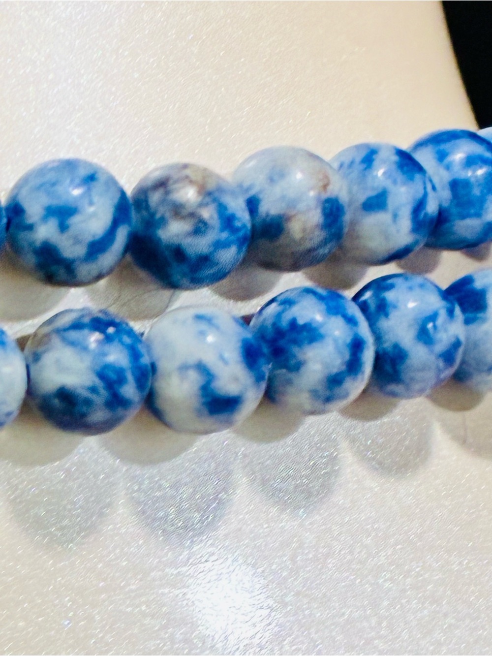 Stunning BL & WH Natural Stone Beaded Tassel Necklace Casual Everyday Elegant - Picture 7 of 13